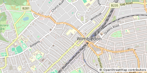 Map of Wimbledon, Greater London