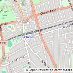 Map of Sutton, Surrey