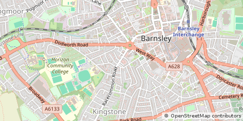 Map of Barnsley, South Yorkshire