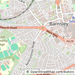 Map of Barnsley, South Yorkshire