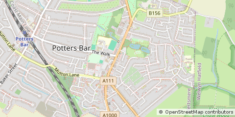 Map of Potters BAR, Hertfordshire