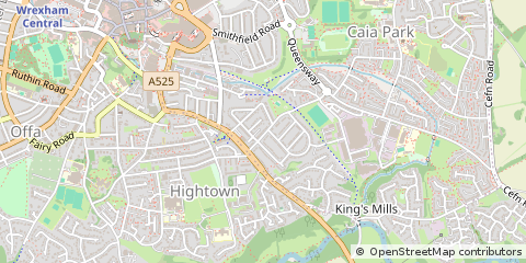 Map of Hightown, Wrexham
