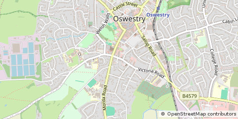 Map of Oswestry, Shropshire