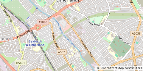 Map of Bootle, Merseyside