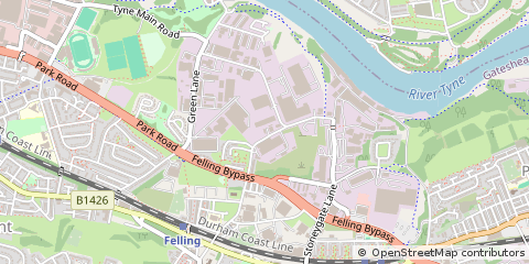 Map of Gateshead, Tyne & Wear