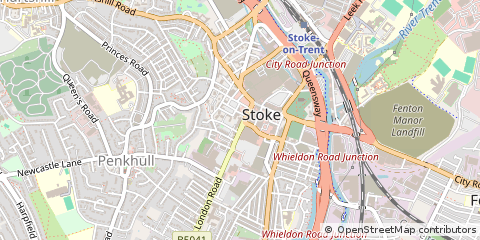 Map of Stoke-on-Trent, Staffordshire
