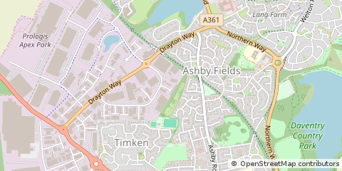 Map of Daventry, Northamptonshire