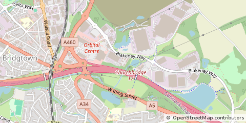 Map of Cannock, Staffordshire