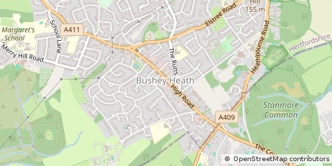 Map of Bushey Heath