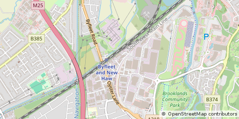 Map of West Byfleet, Surrey
