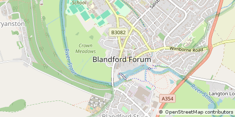 Map of Blandford Forum, Dorset