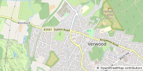 Map of Verwood, Dorset