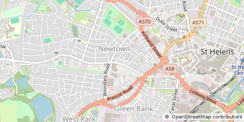 Map of ST. Helens, Merseyside