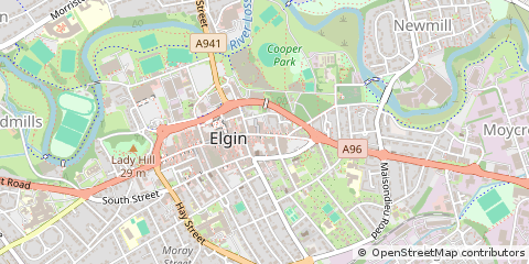 Map of Elgin, Moray