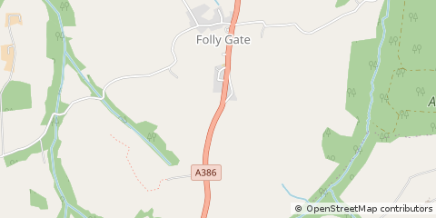 Map of Okehampton, Devon