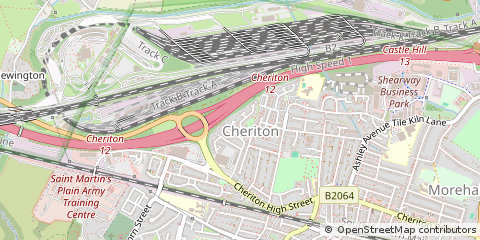 Map of Folkestone, Kent