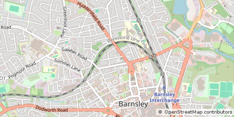 Map of Barnsley, South Yorkshire
