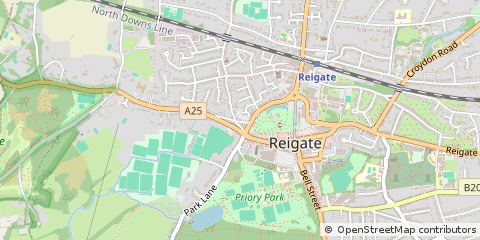 Map of Reigate, Surrey