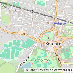 Map of Reigate, Surrey