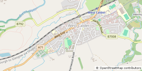 Map of West Calder, West Lothian
