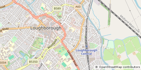 Map of Loughborough, Leicestershire