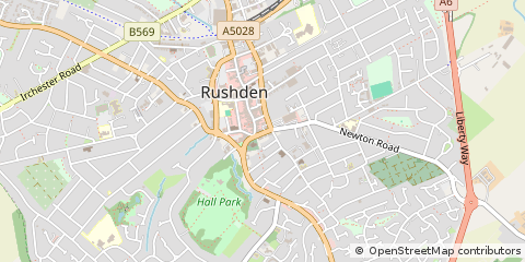 Map of Rushden, Northamptonshire