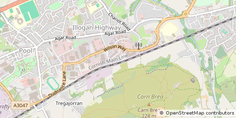Map of Redruth, Cornwall