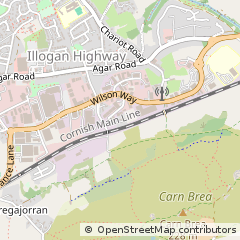 Map of Redruth, Cornwall