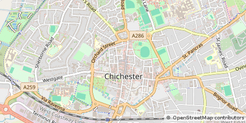 Map of Chichester, West Sussex