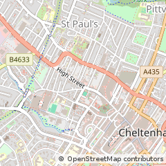 Map of Cheltenham, Gloucestershire