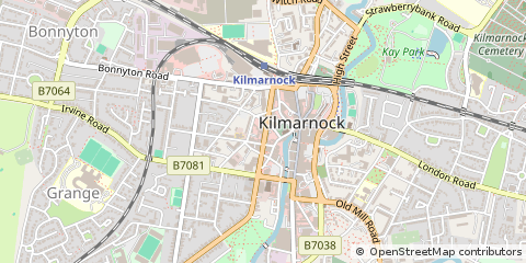 Map of Kilmarnock, Ayrshire