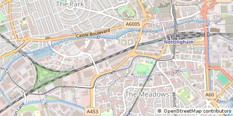 Map of Nottingham, Nottinghamshire