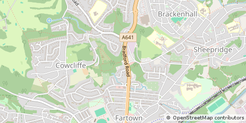 Map of Huddersfield, West Yorkshire