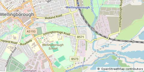 Map of Wellingborough, Northamptonshire
