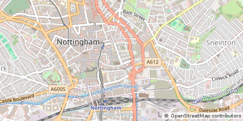 Map of Nottingham, Nottinghamshire