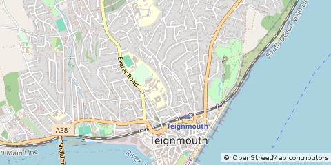 Map of Teignmouth, Devon