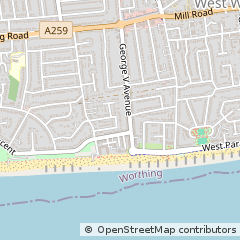 Map of Worthing, West Sussex