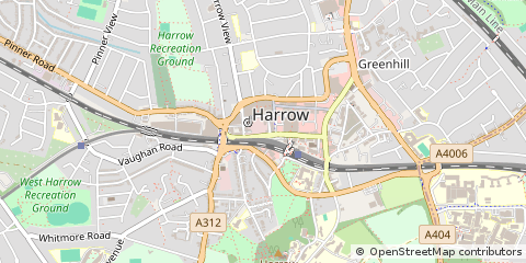 Map of Harrow, Middlesex