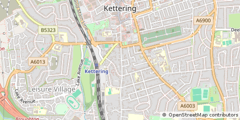 Map of Kettering, Northamptonshire