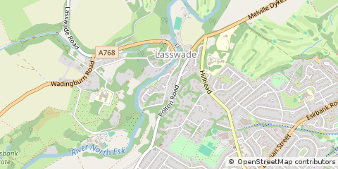 Map of Lasswade, Midlothian