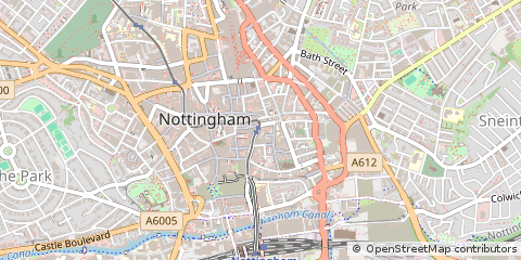 Map of Nottingham, Nottinghamshire