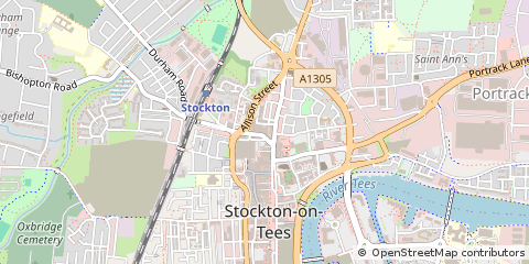 Map of Stockton-on-Tees, Cleveland