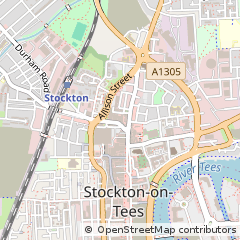 Map of Stockton-on-Tees, Cleveland