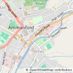 Map of Ammanford, Dyfed