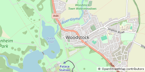 Map of Woodstock, Oxfordshire