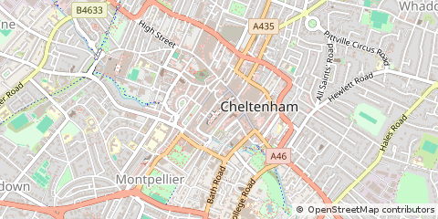 Map of Cheltenham, Gloucestershire