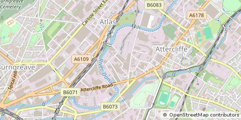 Map of Sheffield, South Yorkshire