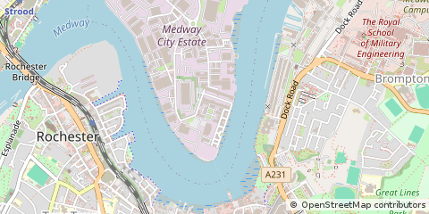 Map of Rochester, Kent