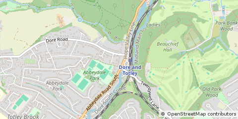 Map of Sheffield, South Yorkshire
