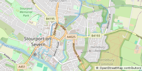 Map of Stourport-on-Severn, Worcestershire